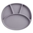 Gray divided plate on a white background
