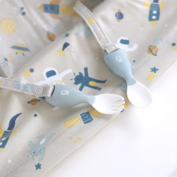 My First Weaning Essentials Coverall & Matching Cutlery Set