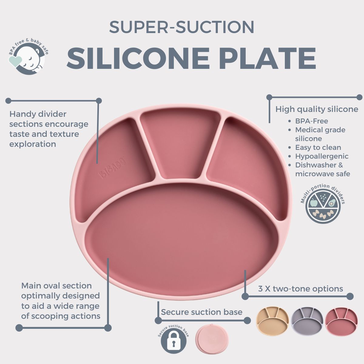 Silicone Suction Divider Plate