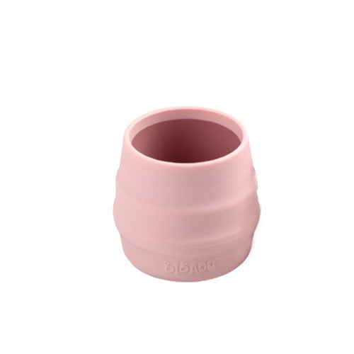 Pale pink Bibado Sippit silicone open training cup with ribbed design for little hands. - Product image