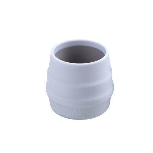 White Bibado Sippit™ silicone open training cup with ribbed design. - Product image