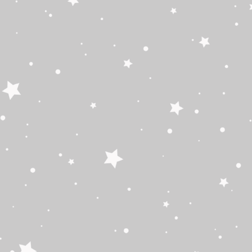 Light grey background with white stars and dots scattered across it.